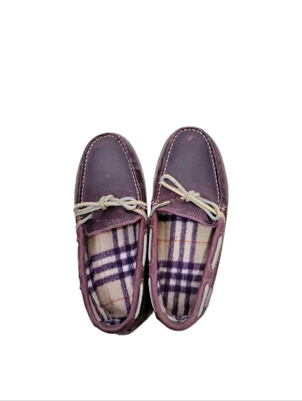 shoes men's L.L Bean, leather, 7M ,ID301104 -purple- made in china. See Photos